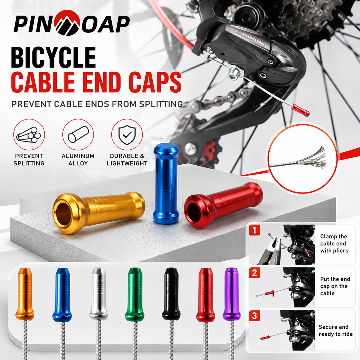 Cycling Gear Tips - PINMOAP 100PCS Tapas de Aluminio para