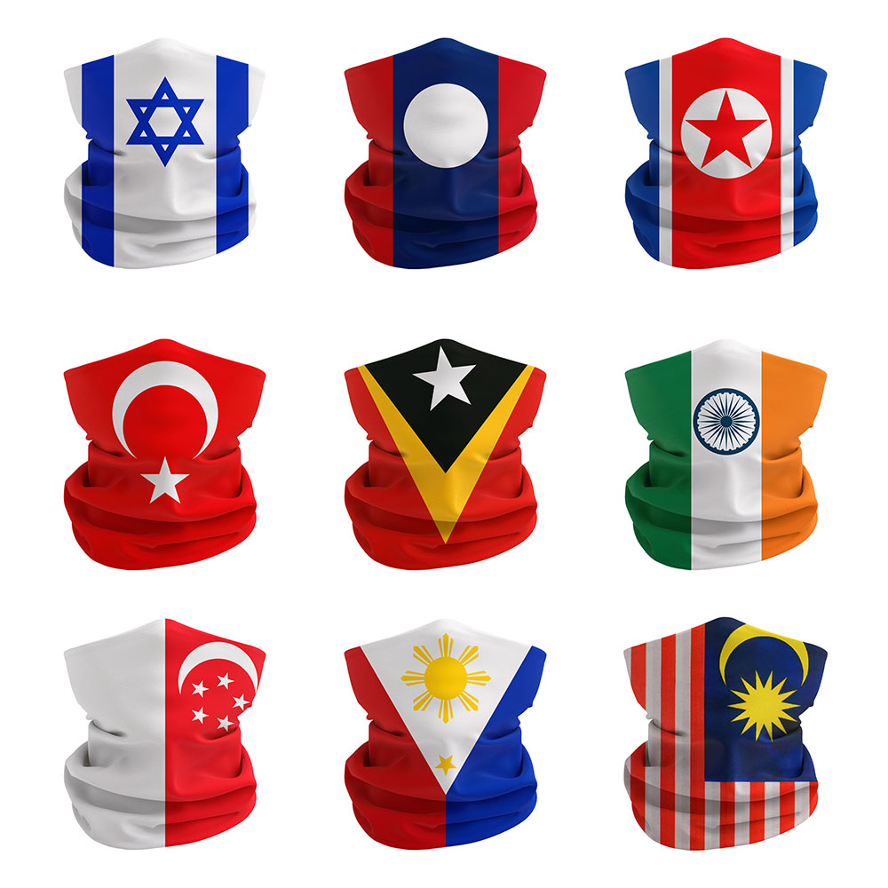 Cycling Gear Singapore - Bandana estampada con banderas nacionales asiáticas,